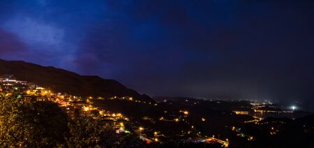 Night scene town scenery in Jiufen,Taiwan.の写真素材