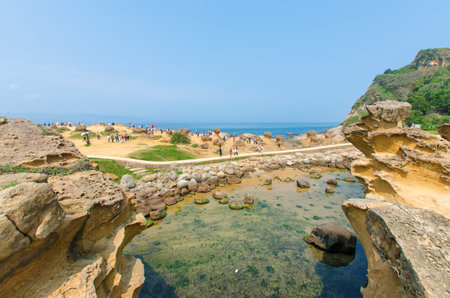 Natural landscape in Yehliu Geopark, Taiwan.のeditorial素材