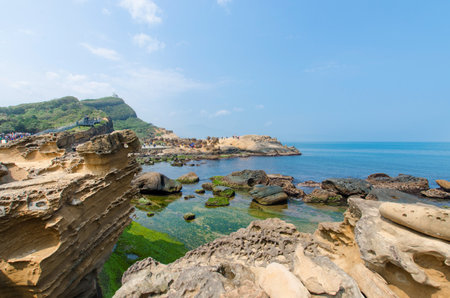 Natural landscape in Yehliu Geopark, Taiwan.のeditorial素材