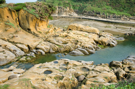 Ho Ping Island Hi Park located in Keelung,Taiwan. It is set up along the coast as a seashore park.の写真素材