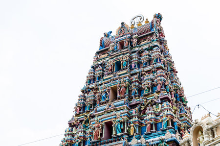 Kuala Lumpur, Malaysia - July 13, 2015 - Sri Maha Mariamman Temple is the oldest and richest Hindu temple in Kuala Lumpur, Malaysia.のeditorial素材