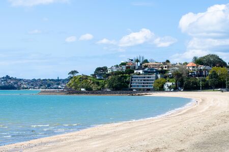 Mission Bay is a beautiful white-sand beach which is located at Auckland,New Zealandの写真素材