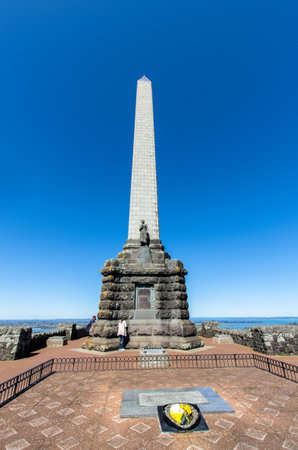 Auckland, New Zealand - September 26,2015 : Obelisk was part of a bequest of Sir John Logan Campbell ,one of Aucklands founders and commemorates his admiration for Maori.のeditorial素材