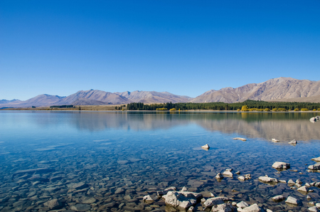 Lake Tekapo in New Zealandの写真素材