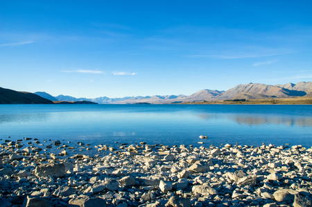 Lake Tekapo in New Zealandの写真素材
