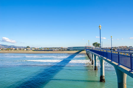 Christchurch,New Zealand - May 27,2016 : New Brighton Pier in Christchurch, New Zealandのeditorial素材