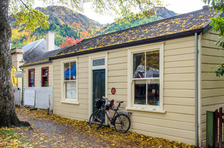 Arrowtown,New Zealand - April 23,2016 : Historic cottages in historic town of Arrowtown, New...