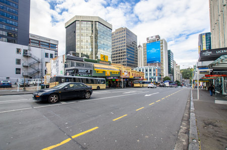 Auckland,New Zealand - September 18,2015 : Street view of Auckland city in New Zealand.のeditorial素材