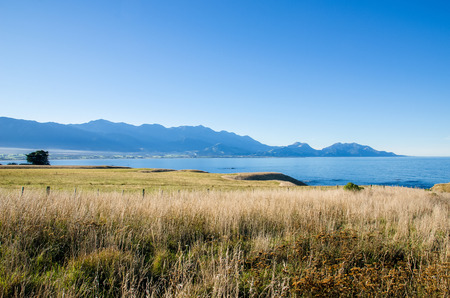 Beautiful landscape view from the Point Kean Viewpoint, Kaikoura New Zealand.の写真素材