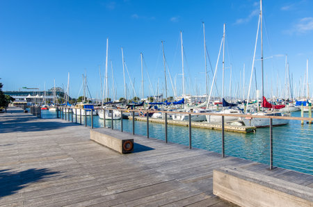Auckland,New Zealand - October 25,2015 : Westhaven Marina is the largest yacht marina in Auckland,New Zealand.のeditorial素材