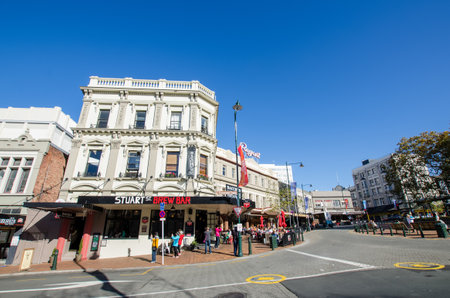 Dunedin,New Zealand - May 3,2016 : The Octagon town center of Dunedin, Otago, South Island, New Zealandのeditorial素材