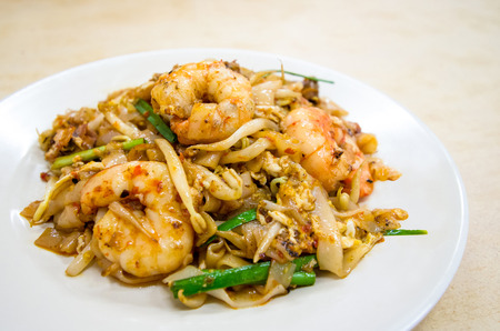 Fried Char Kway Teow is a popular food in Malaysia and Singapore.の写真素材