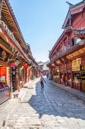Lijiang, China - April 10,2017 : Scenic view of the Old Town of Lijiang in Yunnan, China.のeditorial素材