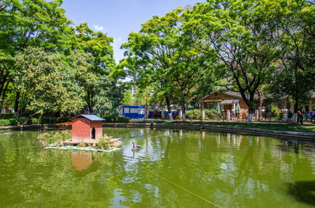 Kunming,China - April 8,2017 : Green Lake Park also known as Cui Hu Park is one of the most beautiful parks in Kunming city.のeditorial素材