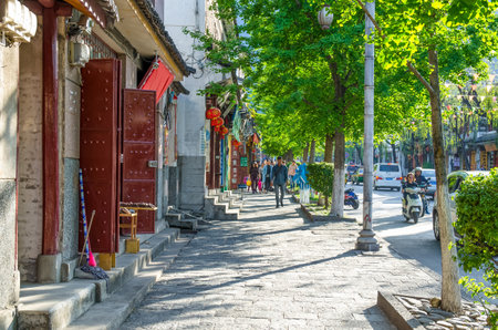 Dali,China - April 19,2017 : Scenic view of the Dali Old Town in Yunnan, China. It is a famous tourist destination of Asia.のeditorial素材