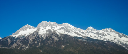 Landscape of Yulong Snow Mountain, it also known as Jade Dragon Snow Mountain which is located in Yunnan,China.の写真素材