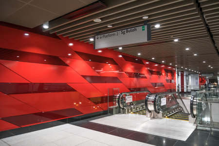 Kuala Lumpur,Malaysia - July 25,2017 : Latest MRT (Mass Rapid Transit) Bukit Bintang station. MRT is the latest public transportation system in Klang Valley from Sungai Buloh to Kajang.のeditorial素材