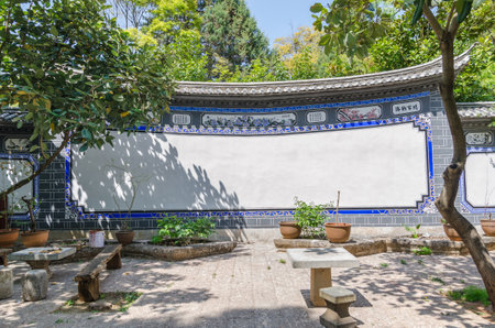 Lijiang,China - April 11,2017 : Landscape view of the Jade Spring Park, also named Heilongtan Park, it is located at the foot of Elephant Hill,Lijiang China.のeditorial素材