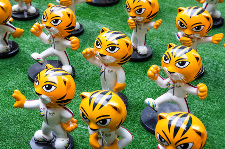 Kuala Lumpur,Malaysia - September 9,2017 : Rimau is a miniature figure of Malaysia Sea Games Mascot which in front of Pavilion Shopping complex symbolic of Kuala Lumpur hosting Sea Games 2017.のeditorial素材