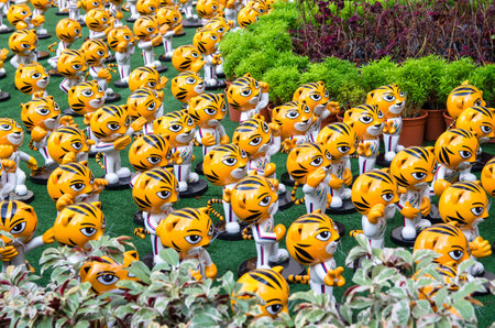 Kuala Lumpur,Malaysia - September 9,2017 : Rimau is a miniature figure of Malaysia Sea Games Mascot which in front of Pavilion Shopping complex symbolic of Kuala Lumpur hosting Sea Games 2017.のeditorial素材