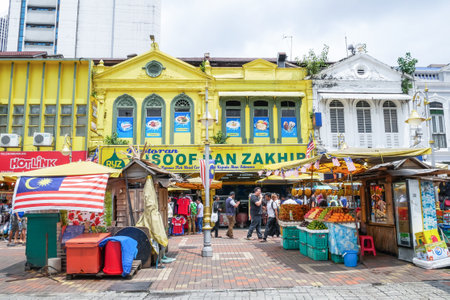 Kuala Lumpur, Malaysia - October 7,2017 : People can seen walking and shopping around Kasturi Walk...