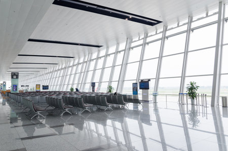 Hanoi,Vietnam - November 6,2017 : Passengers can seen waiting their flight in the Noi Bai International Airport,Vietnam.のeditorial素材