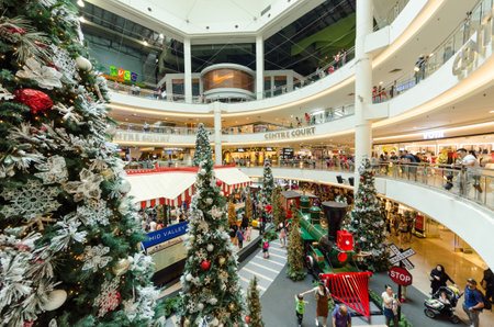 Kuala Lumpur,Malaysia - December 3,2017 : Christmas decoration in Mid Valley Megamall. People can seen exploring and shopping around it.のeditorial素材