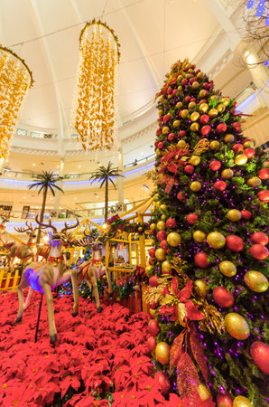 Kuala Lumpur,Malaysia - December 16,2017 : Christmas decoration in The Curve Mall which is located in Mutiara Damansara. People can seen exploring and shopping around it.のeditorial素材
