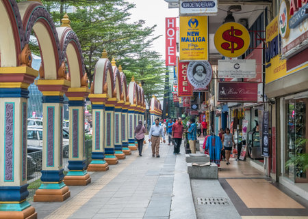 Kuala Lumpur, Malaysia - Feb 7,2017 : People can seen exploring around Brickfields Little India in KL, it was transformed by the Indian community into a wide street with Indian stores and restaurants.のeditorial素材