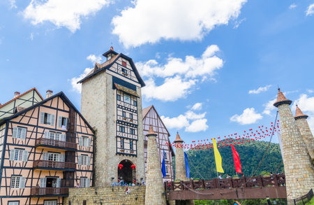 Bukit Tinggi, Malaysia - Feb 25,2018 : People can seen exploring the Colmar Tropicale,Bukit Tinggi Resort.This French-themed resort, situated in Bukit Tinggi,rests upon 80 acres of verdant forestlandのeditorial素材