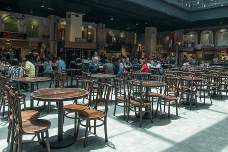 Genting Highlands,Malaysia - October 18,2017 : People can seen having their food in the food court in Sky Avenue Genting Highlands.のeditorial素材