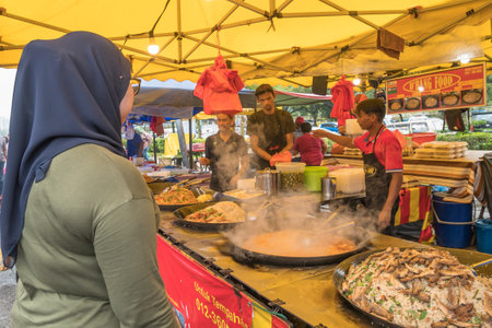 Kuala Lumpur,Malaysia - May 29, 2018 : People can seen buying foods at the stall in Ramadan Bazaar....