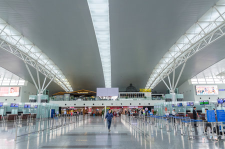 Hanoi,Vietnam - November 6,2017 : Travellers can seen exploring and waiting their flight in Noi Bai International Airport,Vietnam.のeditorial素材