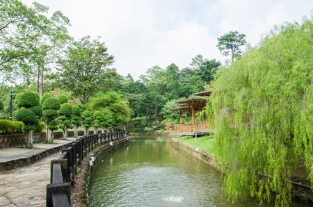 Kuala Lumpur,Malaysia â August 31,2018 : Scenic view of the Kuala Lumpur Perdana Botanical Gardens, featuring the view of the Bamboo Playhouse.のeditorial素材