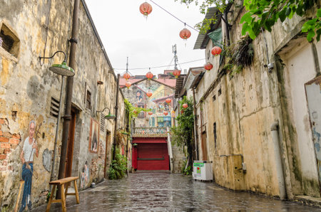 Kuala Lumpur,Malaysia - August 5,2019 : Kwai Chai Hong (Prankster lane) is located between Lorong Panggung and Jalan Petaling,it is today the most instagrammable locations in downtown Kuala Lumpur.のeditorial素材