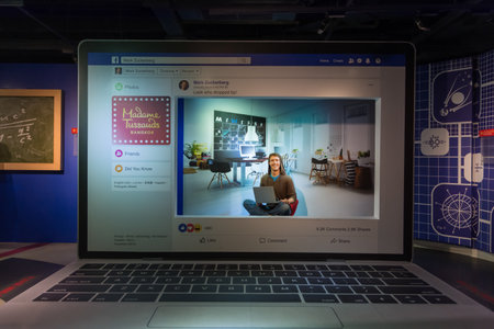 Bangkok,Thailand - November 1,2019 : Mark Zuckerberg wax figure display at Madame Tussauds...