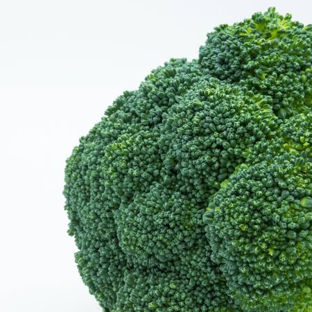 Close-up view of the broccoli isolated on white background