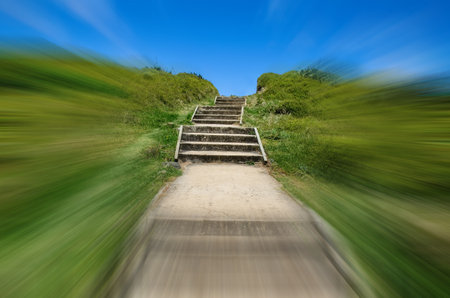 Scenic view of the pathway in motion blur.