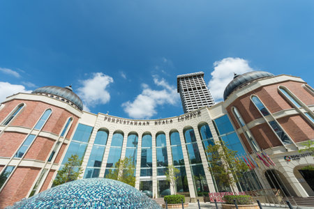 Kuala Lumpur, Malaysia - June 19,2022 : Exterior view of the Kuala Lumpur Public Library, it also knowns as " Perpustakaan Kuala Lumpur" in Malay language.のeditorial素材