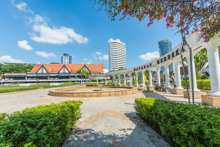 Kuala Lumpur, Malaysia - June 19,2022 : Scenics view of the Independence Square (Malay called Dataran Merdeka) is a square located in Kuala Lumpur, Malaysia. People can seen exploring around it.のeditorial素材