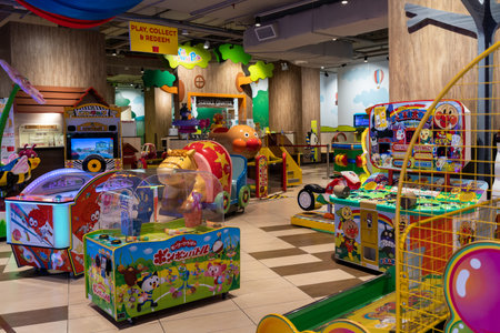 Kuala Lumpur, Malaysia - October 21,2022 : Interior view of the indoor playground of Mollyfantasy Wai Wai Park At MyTOWN shopping centre.のeditorial素材