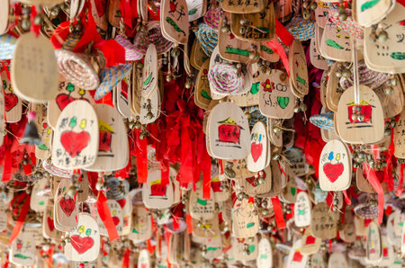 Lijiang,Yunnan - April 10,2017 : Lucky Dongba Aspiration Windbell in the Old Town of Lijiang,Yunnan China. It listed as World Cultural Sites by the UNESCO.のeditorial素材
