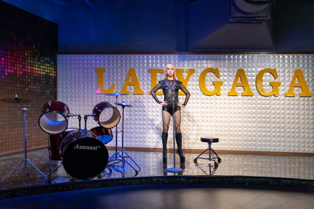 Shah Alam, Malaysia - April 17,2023 : Lady Gaga's wax figure displayed at Red Carpet 2 in I-City Shah Alam. She known professionally as Lady Gaga, is an American singer, songwriter andのeditorial素材