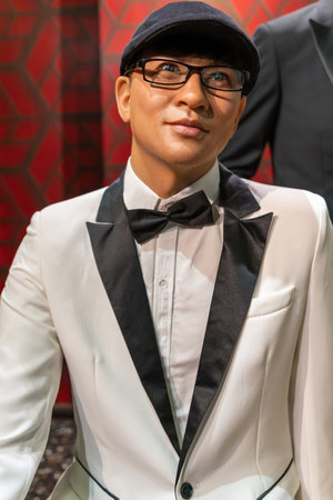 Shah Alam, Malaysia - April 17,2023 : Nick Cheung's wax figure displayed at Red Carpet 2 in I-City Shah Alam.のeditorial素材