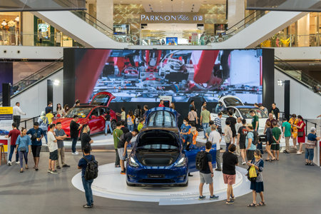 KL ,Malaysia - July 29,2023 : Tesla has launched its electric vehicle model Y in Malaysia as part of...