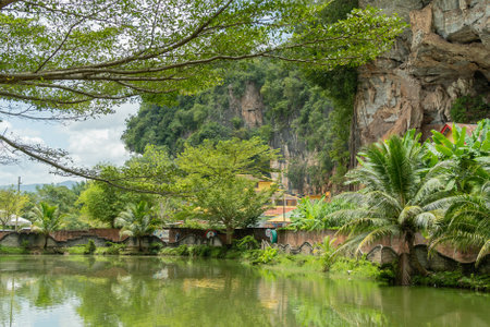 Ipoh,Malaysia - August 23,2023 : Scenic view of the tourists exploring the Qing Xin Ling Leisure and...
