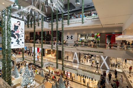 KL, Malaysia-Dec 2,2023 : People can seen exploring around The Exchange TRX mall. It is a integrated development that offers a vibrant hub of shopping, entertainment, office and hotel in KL.のeditorial素材