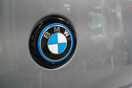 Serdang, Malaysia - May 24,2024 : Close-up view of the BMW's logo.のeditorial素材