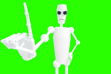 gesture, stop, attention, danger, caution, 3D model isolated green background