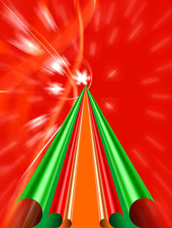 Christmas tree brightly colored paperの写真素材